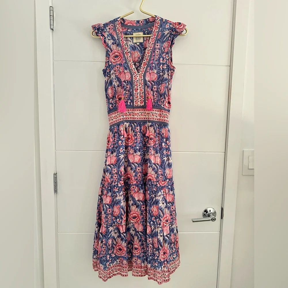 Alicia Bell silk cotton Annabelle Midi Dress- Cotton size XS - Picture 3 of 12